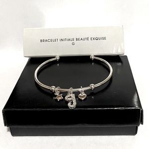 AVON Silvertone Delicate Beauty Initial Bracelet-G